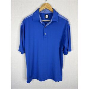 Footjoy FJ Golf Polo Shirt Men’s M Blue Stretch Performance Short Sleeve
